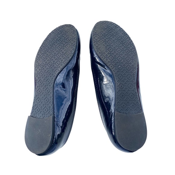 TORY BURCH Reva Ballet Patent Flats in Bright Navy sz 8 w/ Box - Picture 4 of 5